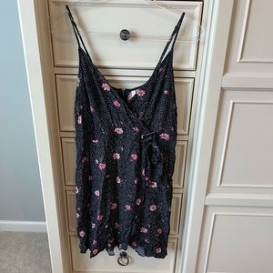 Xhilaration black and pink patterned mini dress, size XL